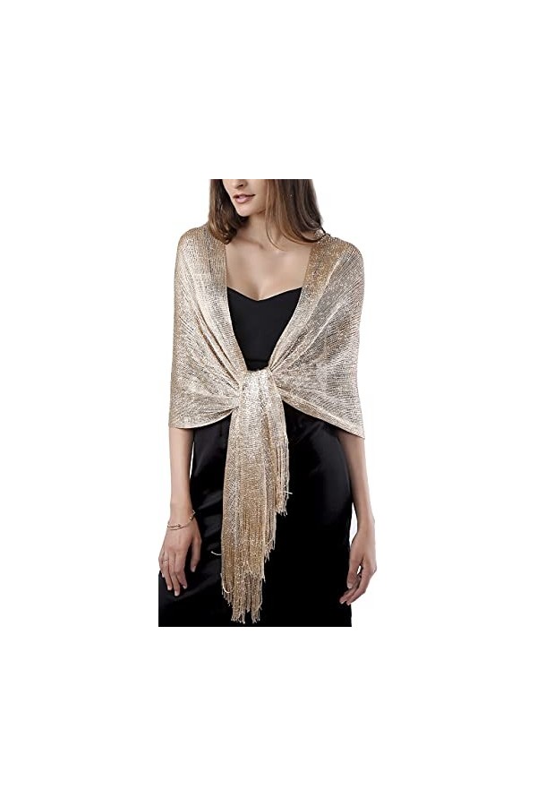 DiaryLook Écharpe de soirée pour femme avec franges - -