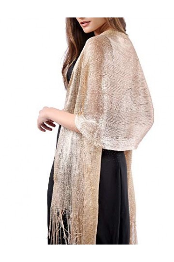 DiaryLook Écharpe de soirée pour femme avec franges - -