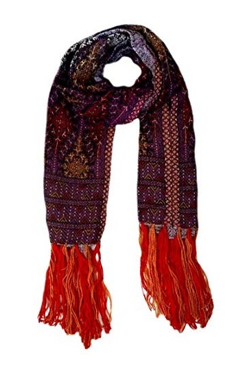 Lorenzo Cana 78583 Écharpe de luxe pour femme 100 % laine mérinos Lamm Multicolore Rouge Orange Fibre naturelle