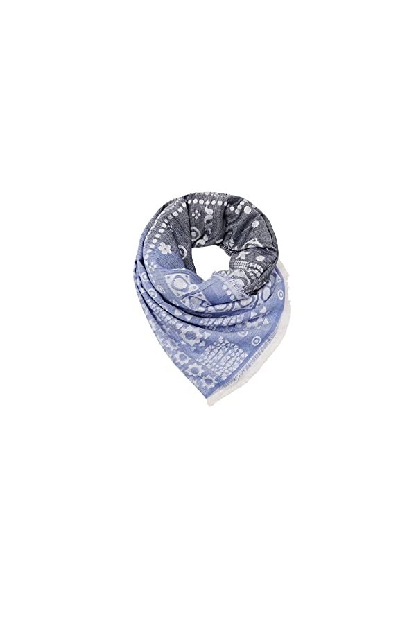 Esprit 023EA1Q302 Écharpe de Mode, Bleu, Taille Unique Femme