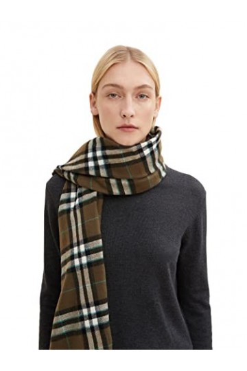 TOM TAILOR 1034087 Écharpe à Carreaux Femme ,30679 - Tarmac Big Check Woven ,ONESIZE