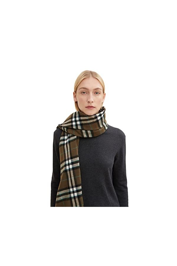 TOM TAILOR 1034087 Écharpe à Carreaux Femme ,30679 - Tarmac Big Check Woven ,ONESIZE