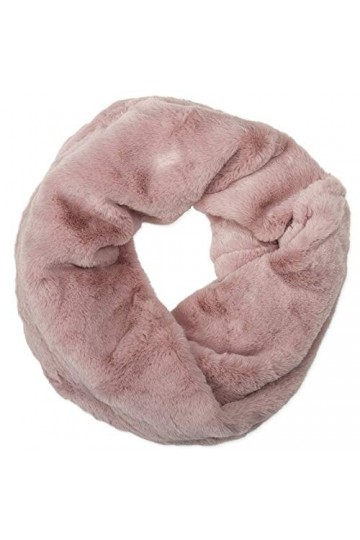 Caspar SC480 Écharpe tube en fausse fourrure bien chaude pour femme, Couleur:vieux rose, Taille:Taille unique