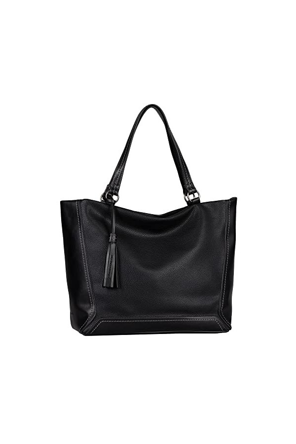 Tom Tailor ISA, Sac Cabas avec Fermeture éclair Femme, Noir