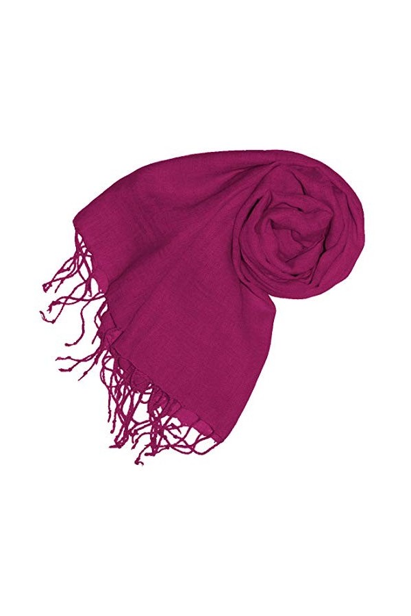 Lorenzo Cana Femme Écharpe écharpe écharpe Lin 65&nbsp;x 175&nbsp;cm 100% Lin Rose Rose baie Violet uni Femme Chiffon 93073
