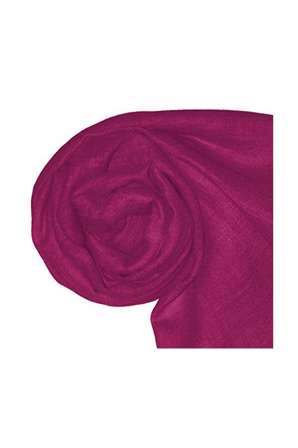 Lorenzo Cana Femme Écharpe écharpe écharpe Lin 65&nbsp;x 175&nbsp;cm 100% Lin Rose Rose baie Violet uni Femme Chiffon 93073