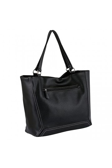 Tom Tailor ISA, Sac Cabas avec Fermeture éclair Femme, Noir