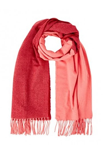 TOM TAILOR 1032534 Écharpe à franges Femme ,12230 - Smooth Papaya Red ,ONESIZE