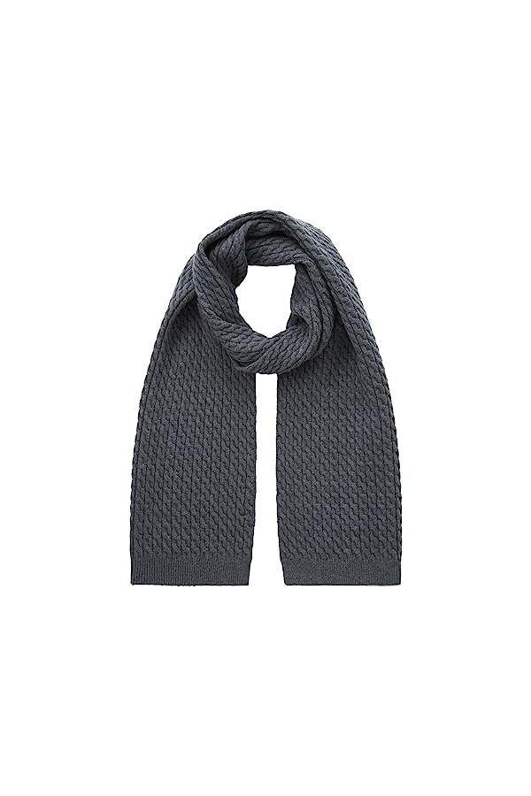 TOM TAILOR 1032649 Écharpe en Tricot Basique Femme ,30281 - Evident Anthracite Melange ,ONESIZE