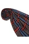 LORENZO CANA Echarpe de 50% Cachemire et 50% Laine pour la femme – 70 x 180 cm, écossais, à carreaux - souple et noble – en m