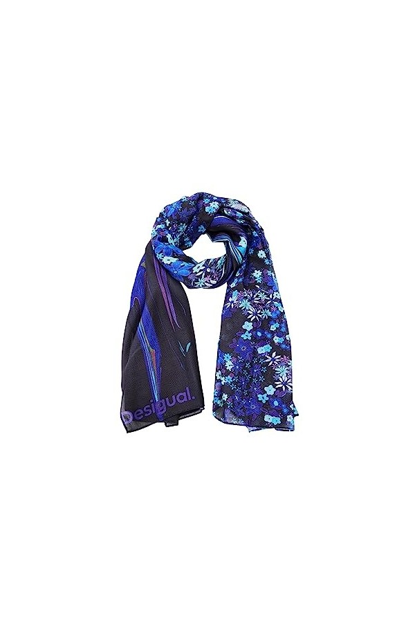 Desigual Fou_Liquid Flor Rectangle, Bleu, Taille Unique Femme