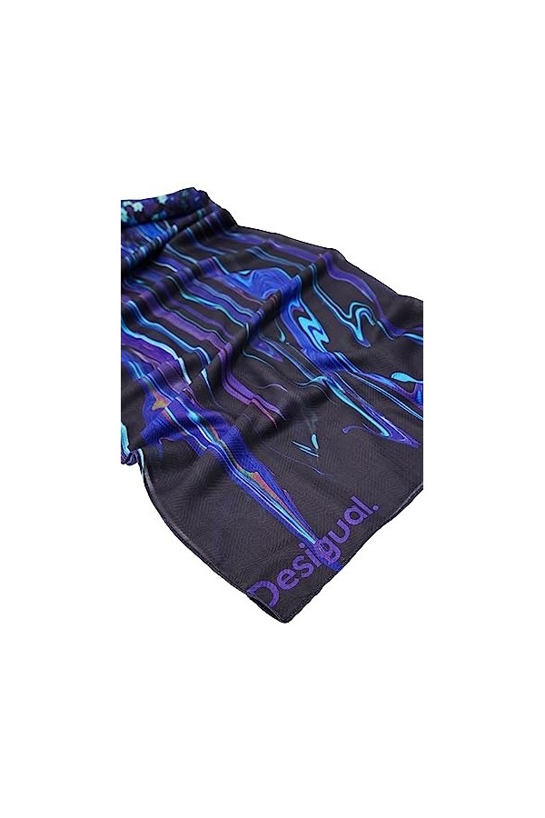 Desigual Fou_Liquid Flor Rectangle, Bleu, Taille Unique Femme