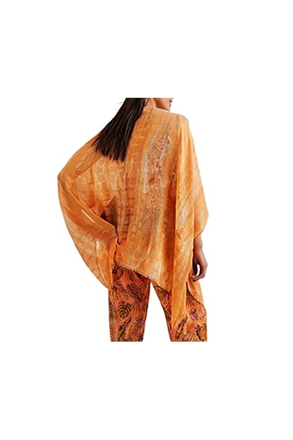 Desigual Kaftan_TIE Dye C Foulard Tendance, Orange, U Femme
