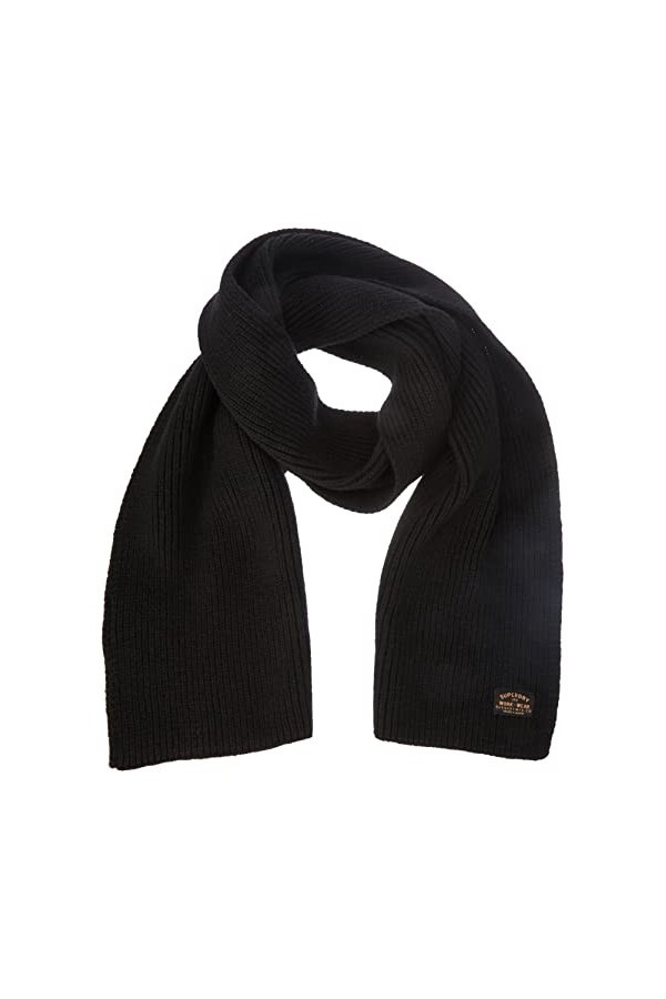 Superdry Radar Écharpe, Noir, Taille Unique Homme