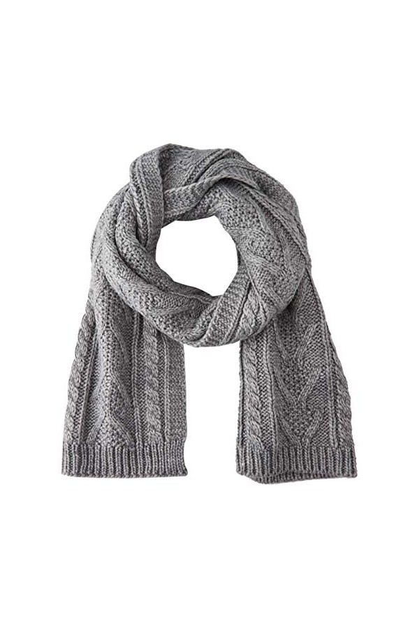 Superdry Lannah Cable Scarf Écharpe pour Temps Froid, Grey Marl, OS Femme