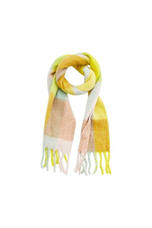 ONLY Onlagnes Life Scarf Acc tissé Écharpe, Maize/Checks : Multi Colour Check, Taille Unique Femme
