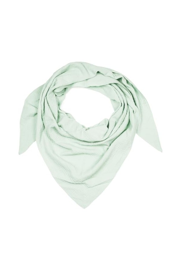 styleBREAKER 01020044 Écharpe triangulaire en mousseline de coton pour femme Couleur unie, vert tilleul, taille unique
