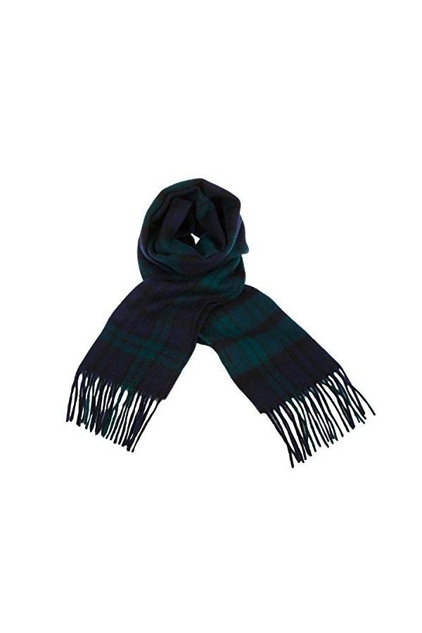 Edimbourg Écharpe écossaise en 100% laine dagneau - Noir - Taille Unique