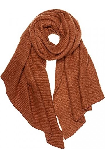 Caspar SC507 Grande écharpe dhiver super douce pour femme XL avec extrémités inclinées, orange rouille, taille unique