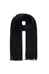 NF NITZSCHE fashion,Echarpe unie pour femme à franges,Noir et rose,Taille unique,Echarpe dhiver élégante,Foulard dhiver,Ave