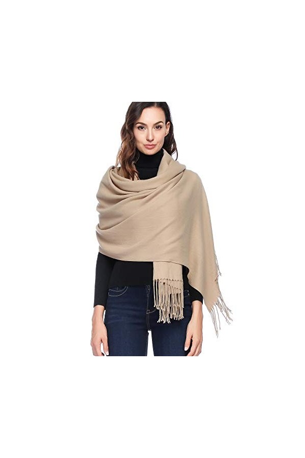 HOYAYO Châle en pour femme - écharpe épaisse de grande taille en automne et en hiver 20+Couleurs ,210x70cm,Rose Rouge