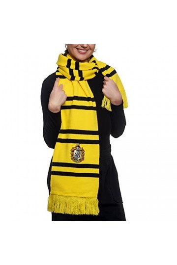 Merchoid Écharpe Harry Potter Maison Poufsouffle - Écharpe officielle Warner Bros Poudlard Ultra Douce, jaune, taille unique