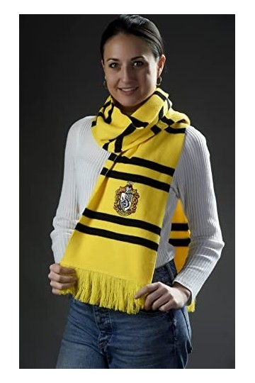 Merchoid Écharpe Harry Potter Maison Poufsouffle - Écharpe officielle Warner Bros Poudlard Ultra Douce, jaune, taille unique
