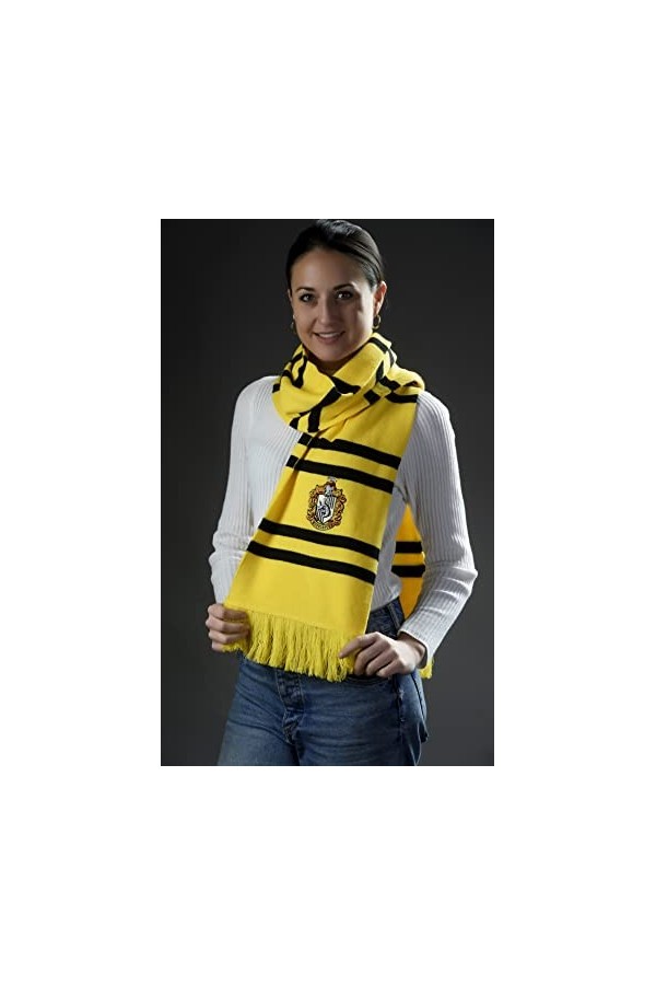 Merchoid Écharpe Harry Potter Maison Poufsouffle - Écharpe officielle Warner Bros Poudlard Ultra Douce, jaune, taille unique