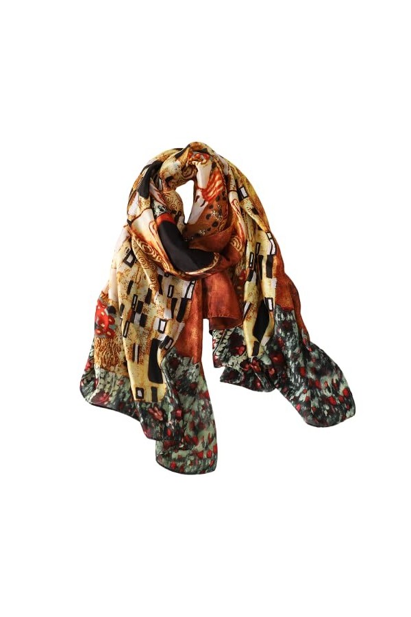 LIVLOKO Écharpe en satin soyeux pour femme - Écharpe de créateur pour femme - Écharpe de printemps et dété - Cadeau pour fem