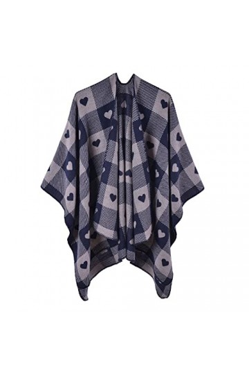 NHNKB Écharpe imprimée à carreaux pour femme Écharpe à la mode chaude et douce Cardigans Écharpe épaisse double face Écharpe 