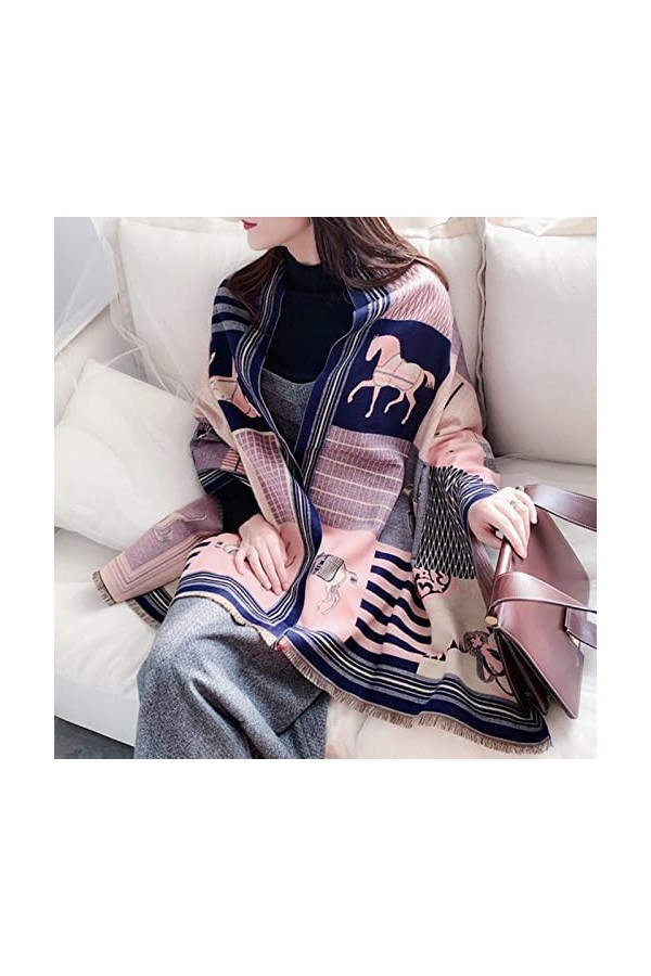 SARGE 2022 Nouvelle écharpe Automne et Hiver Nouvelle écharpe Femme Bagh Britannique Écharpe en Cachemire hérissée Châle Echa