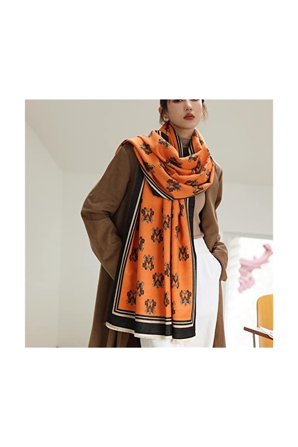 SARGE 2022 Nouvelle écharpe Automne et Hiver Nouvelle écharpe Femme Bagh Britannique Écharpe en Cachemire hérissée Châle Echa