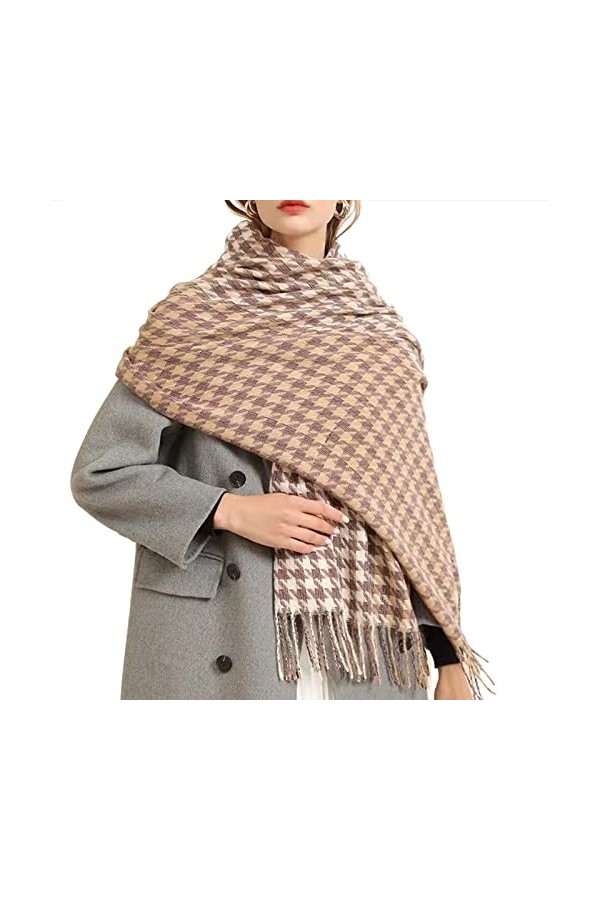 XKUN Echarpe Femme Hiver Chaud Écharpe Écharpe Châle Foulard Épais Couverture Femme Dames Mode Décontracté Foulards Chauds-B