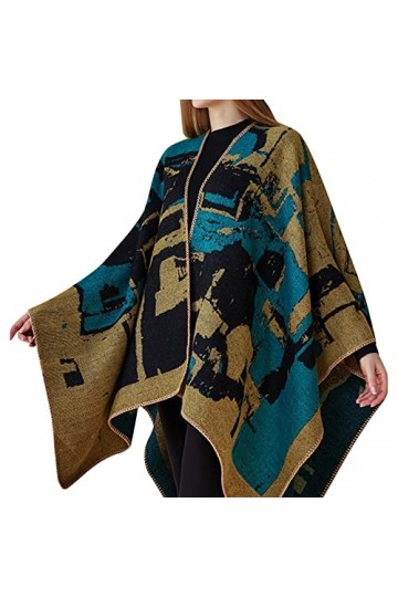 Écharpe Imprimée Femme Mode Chaude Douce Cardigans Écharpe Double Face Épais Écharpe Femme Chapeau Avec Écharpe, jaune, taill