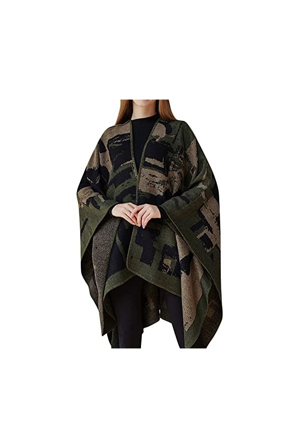 Écharpe Imprimée Femme Mode Chaude Douce Cardigans Écharpe Double Face Épais Écharpe Femme Chapeau Avec Écharpe, jaune, taill