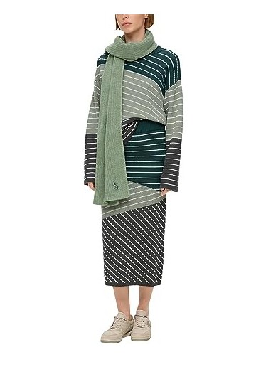s.Oliver 10.2.17.25.276.2133583 Écharpe, Vert, Taille Unique Femme