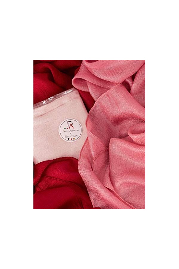 DOLCE ABBRACCIO by RiemTEX ® PRIMA DONNA Écharpe en soie sauvage pour femme en 31 couleurs unies Écharpe en soie pour femme, 