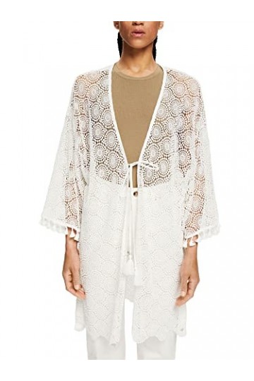 Esprit 042ea1q311 Écharpe Tendance, 100/blanc, 85 Femme