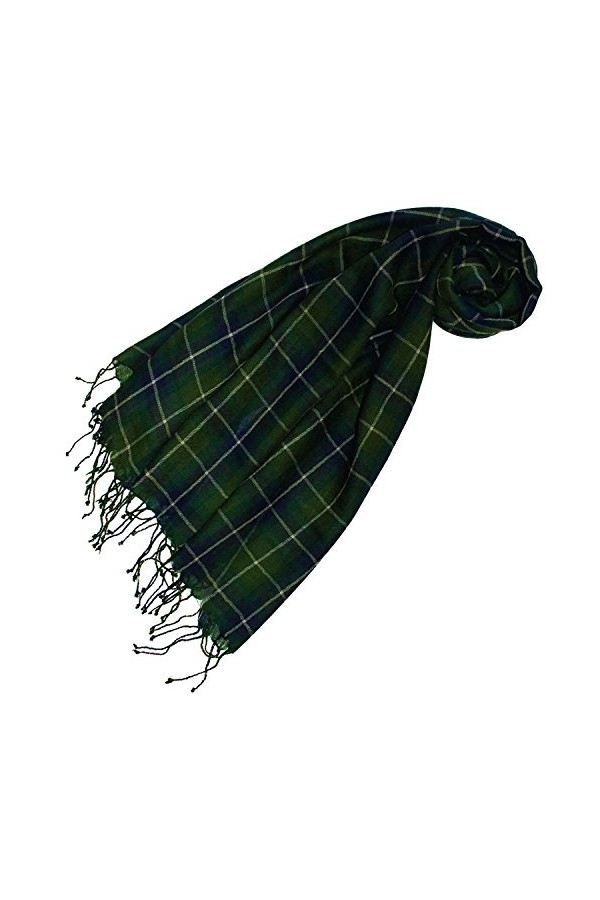 LORENZO CANA Echarpe de 50% Cachemire et 50% Laine pour la femme – 70 x 180 cm, écossais, à carreaux - souple et noble – en v