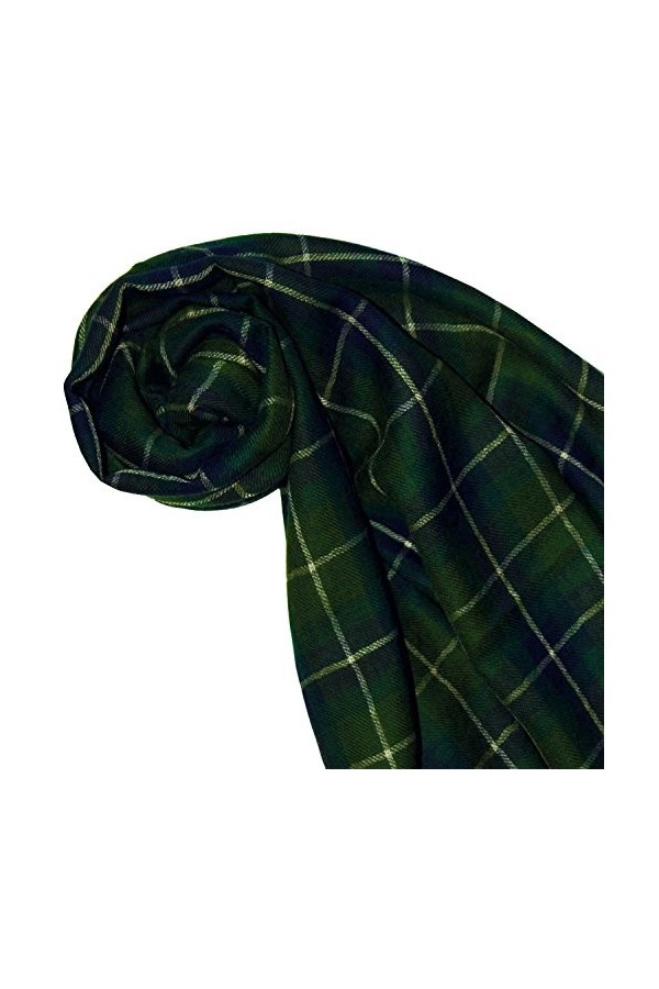 LORENZO CANA Echarpe de 50% Cachemire et 50% Laine pour la femme – 70 x 180 cm, écossais, à carreaux - souple et noble – en v