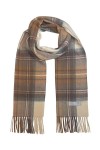 Basic Sense Écharpe tartan en laine à carreaux écossais en laine de Mongolie, beige, taille unique