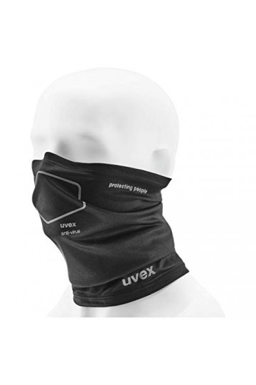 uvex Anti-Virus Loop Tour de Cou Antimicrobien - Efficace Contre les Microbes, Germes et Bactéries - Coupe Optimale - Black -
