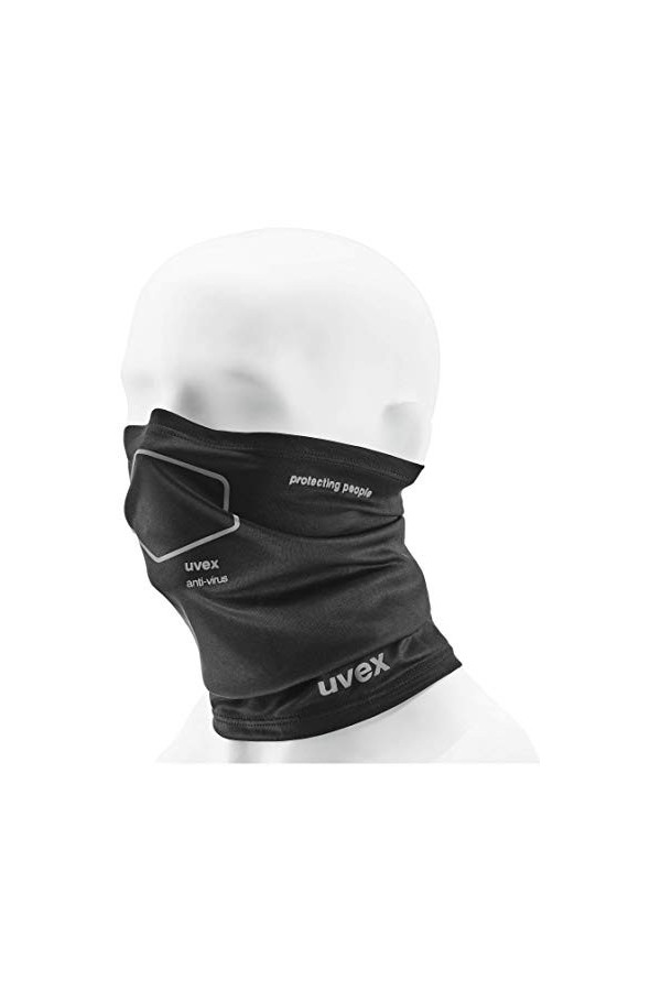 uvex Anti-Virus Loop Tour de Cou Antimicrobien - Efficace Contre les Microbes, Germes et Bactéries - Coupe Optimale - Black -