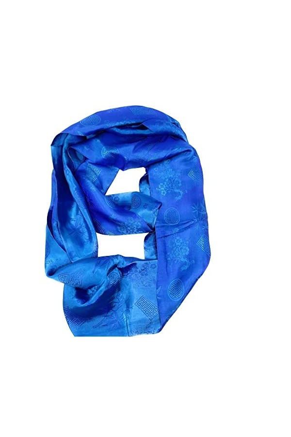 Millie & Boo Écharpe Infinity pour femme - Mélange de soie - Bleu, Argenté, gris., Taille Unique