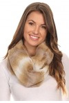 Sakkas 16110 - Rhie long léger en fausse fourrure de couleur Ombre chaud Infinity Scarf souple - Kaki - OS