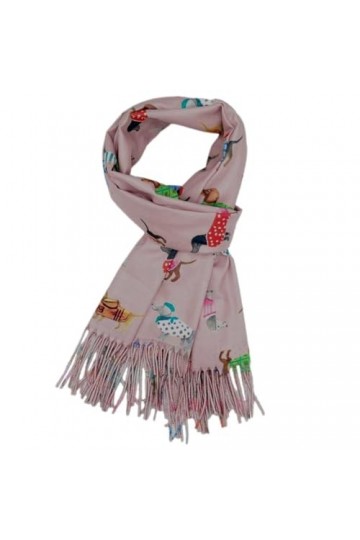 Purple Possum UK® Teckel Écharpe pour chien Motif saucisse, vieux rose, L