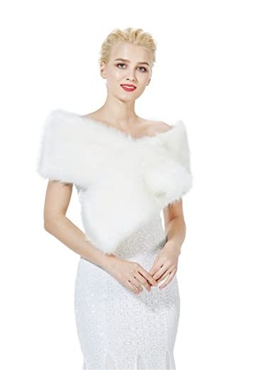 BEAUTELICATE Châle Étole Fourrure De Femme Mariage Hiver Écharpe Cape Sur Robe de Soirée Mariée Demoiselle dhonneur 1920s Ga