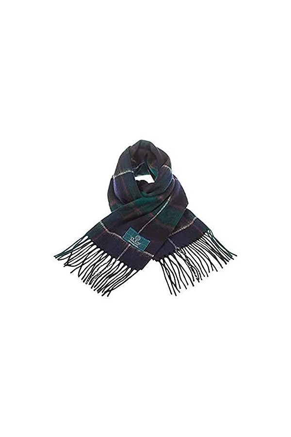 Clans of Scotland - Écharpe tartan écossaise pure laine dagneau écossaise clan 100 % laine – Écharpe tartan en pure laine – 