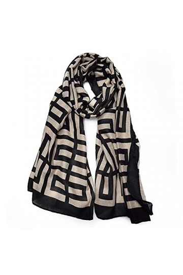 FINIZO Écharpe pour femme légère et douce pour toutes les saisons - noir - taille unique