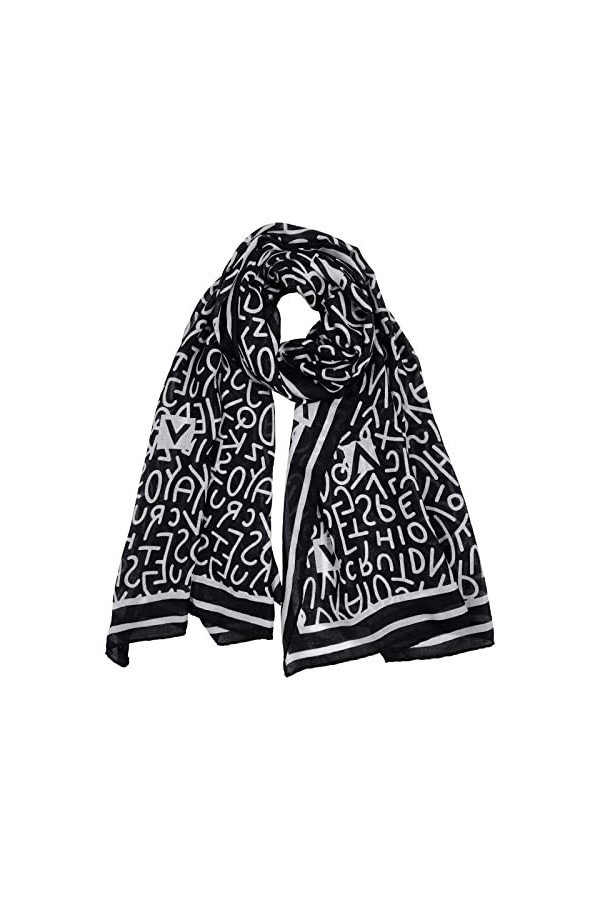 FINIZO Écharpe pour femme légère et douce pour toutes les saisons - noir - taille unique